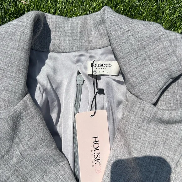 NWT House of CB Brisa grey suiting jacket bodysuit - Picture 7 of 8